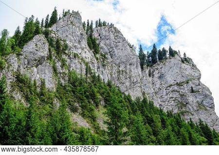 Scenic View From Zanoagei Gorges (cheile Zanoagei)  In The Natural Park From Bucegi Mountains (munti