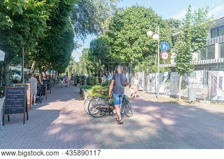 Jurata, Poland - July 20, 2021: Main Promenade In Jurata At Summer Time.