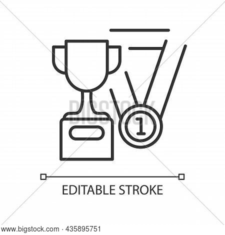 Sports Talent Linear Icon. Athletic Aptitude. Physical Activity. Healthy Lifestyle. Thin Line Custom