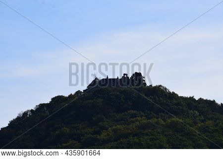 Bad Breisig, Gemany - 09 22 2021: Castle Rheinstein Above The Rhine