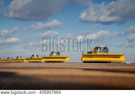 Kyiv, Ukraine - October 29, 2019: Boschung Jetbroom 9600 Snow Removal. Multifunctional Dump Truck Cl
