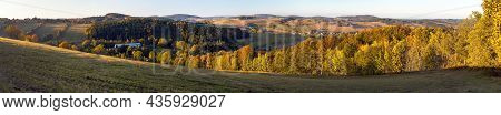 Autumn View From Bohemian And Moravian Highland, Vecov Village, Zdarske Vrchy,  Czech Republic