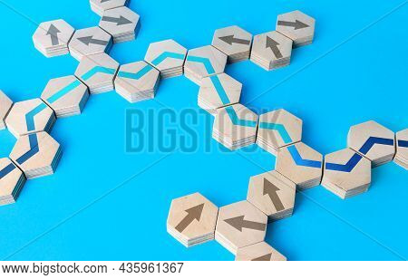 Building The Right Path. The Concept Of Successful Development And Progress. Strategic Planning, Ris