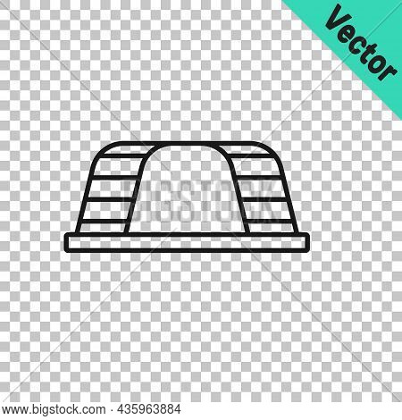 Black Line Monkey Bar Icon Isolated On Transparent Background. Vector