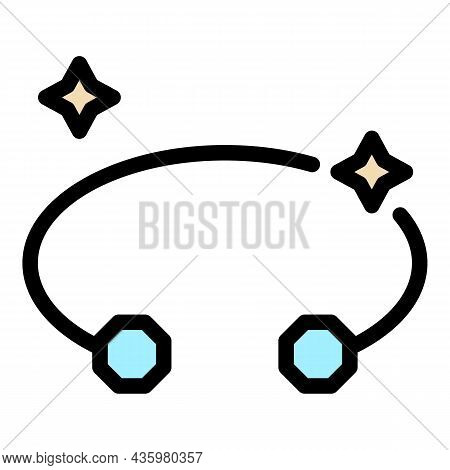 Cuff Bracelet Icon. Outline Cuff Bracelet Vector Icon Color Flat Isolated