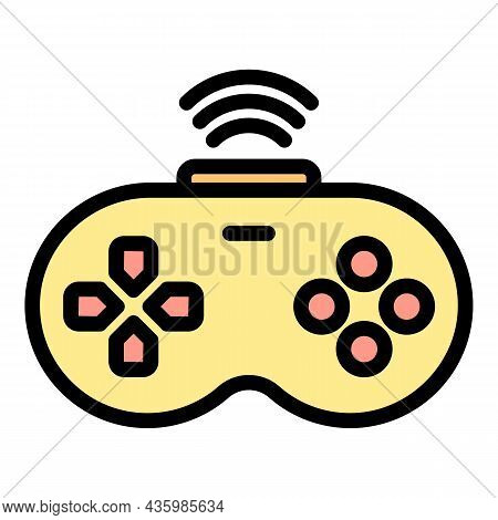 Joystick Remote Control Icon. Outline Joystick Remote Control Vector Icon Color Flat Isolated