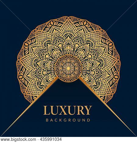 Luxury Ornamental Mandala Background Design In Gold Color, Arabic Islamic East Style. Ramadan Style 