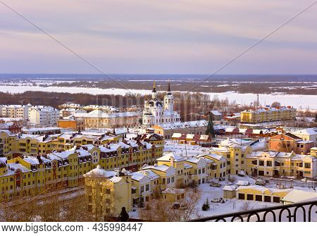 Tobolsk In The Winter. Lower Town On The Banks Of The Irtysh, The Church Of Zacharias And Elizabeth 
