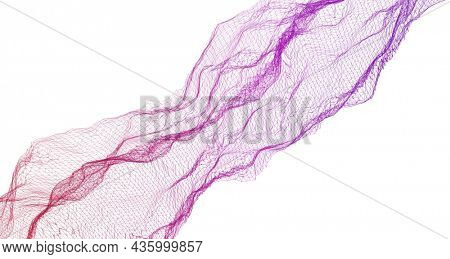 Wireframe with organic or biological feeling structure flow. 3d illustration, 3d rendering.