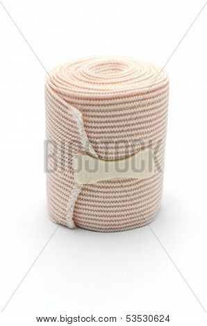 Elastic ACE compression bandage warp unwrapped, isolated