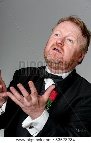 Middle Aged Opera Singer Performing