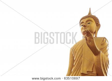 Gold Buddha Blessing On White.