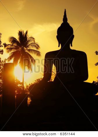 Silueta de Budha Sunset