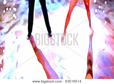 Ballroom dance floor abstract nine digital painting