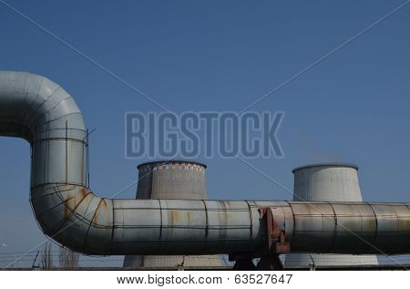 KIEV, UKRAINE -APR 18, 2014: Industrial area.Power plant .April 18, 2014 Kiev, Ukraine 
