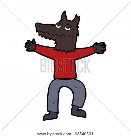 cartoon wolf man