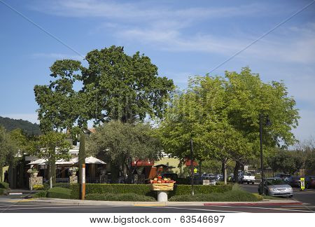 On the street of Yountville in Napa Valley