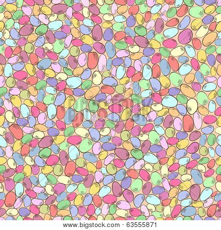 Seamless pattern with colored stones.