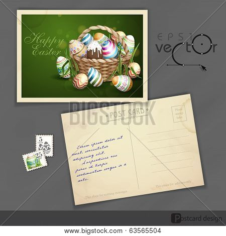 Easter Background With A Basket