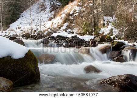 waterfall on the mountain river