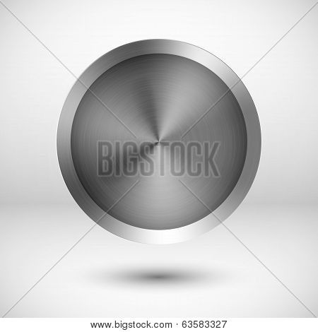Chrome metallic vector button