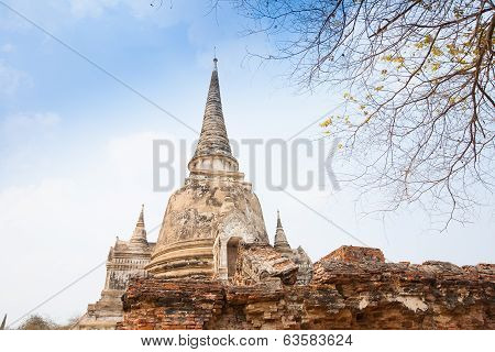 View Of Wat Phra Si Sanphet In Ayutthaya Thailand