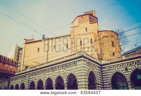 Retro Look Santo Stefano Church In Genoa
