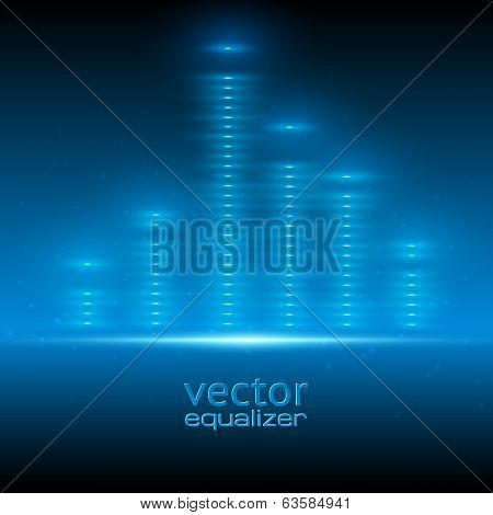 Abstract blue space vector equalizer