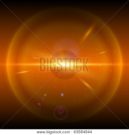 Orange cosmic explosion, vector illustration