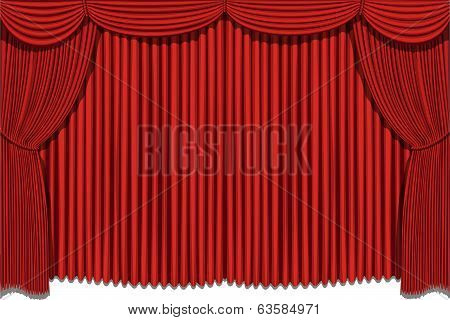 red drapes