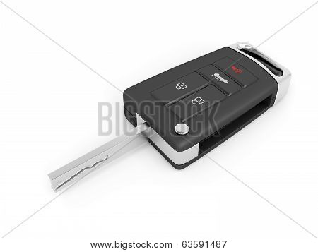 Car Key On White