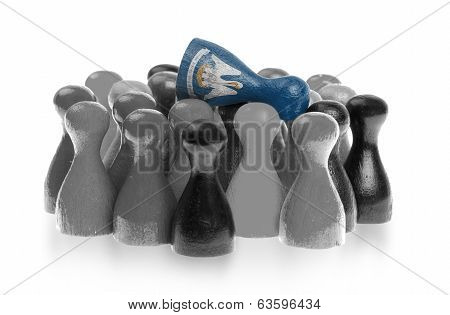 One Unique Pawn On Top Of Common Pawns