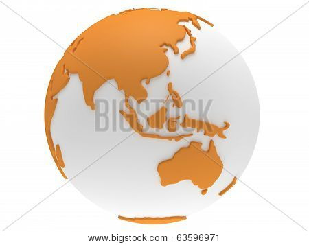 Earth planet globe. 3D render.