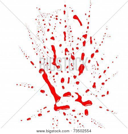 Blood Stains (puddle) Isolated On White Background.paint Color Dripping,