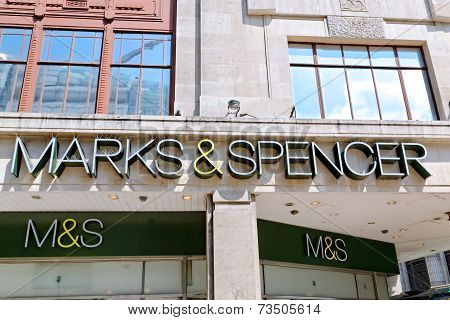 Inscription of an Oxford street branch of MARK & SPENSER