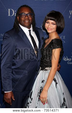 LOS ANGELES - OCT 8:  Kazembe Ajamu Coleman, Zendaya Coleman at the Princess Grace Foundation Gala 2014 at Beverly Wilshire Hotel on October 8, 2014 in Beverly Hills, CA