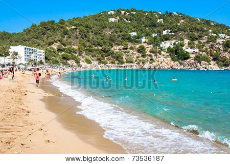Ibiza Cala De Sant Vicent August  20, 2013: Caleta De San Vicente Beach Turquoise Water