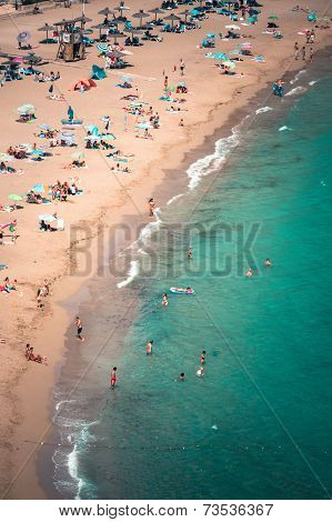 Ibiza Cala De Sant Vicent August  20, 2013: Caleta De San Vicente Beach Turquoise Water