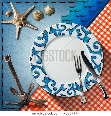 Table Arrangement For Seafood Menu