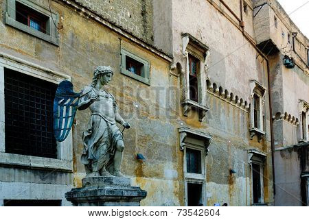 statue of St. Angelo,  in Castello di St. Angelo, Rome, Italy
