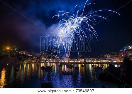Firework on August the 15th in Parga Epirus Greece