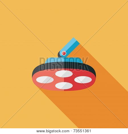 Operating Theatre Light Flat Icon With Long Shadow