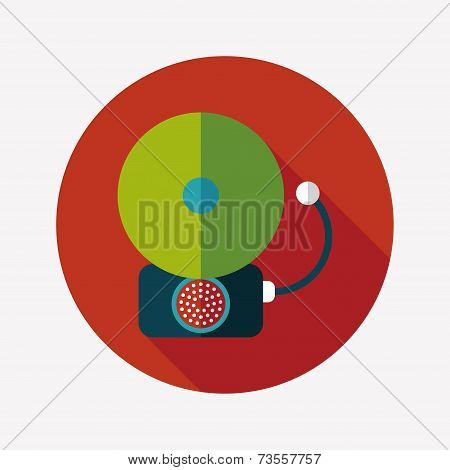 Alarm Bell Flat Icon With Long Shadow,eps10