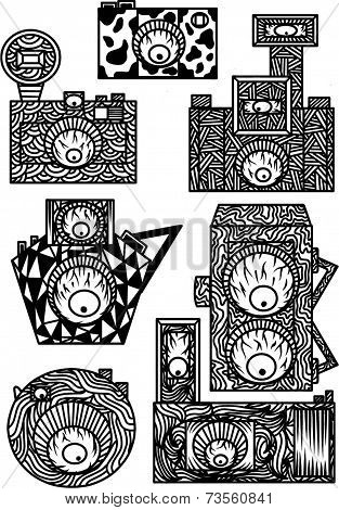 Eye camera vector set