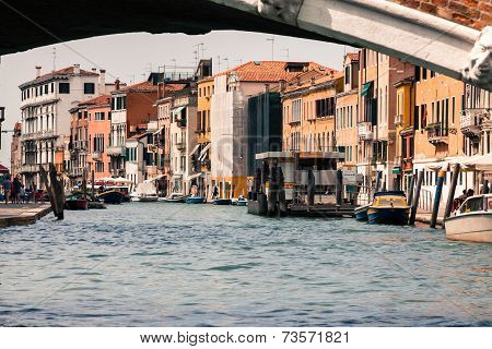 Venice, Italy,august 9, 2013: The Beautiful View Of A Canal Grande In Venice, Italy