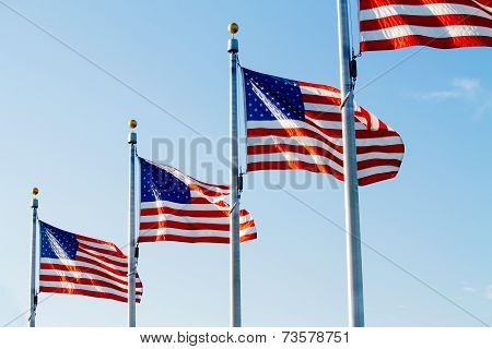 Flapping USA flag.