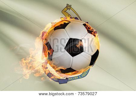 Soccer Ball With Flag On Background Series - Massachusetts