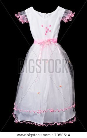 Abito da sposa bianco e rosa fiore ragazza