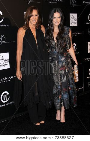 LOS ANGELES - OCT 8:  Donna Karan, Demi Moore at the 5th Annual PSLA Autumn Party at 3LABS on October 8, 2014 in Culver City, CA