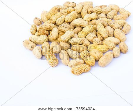 Peanuts On White Background